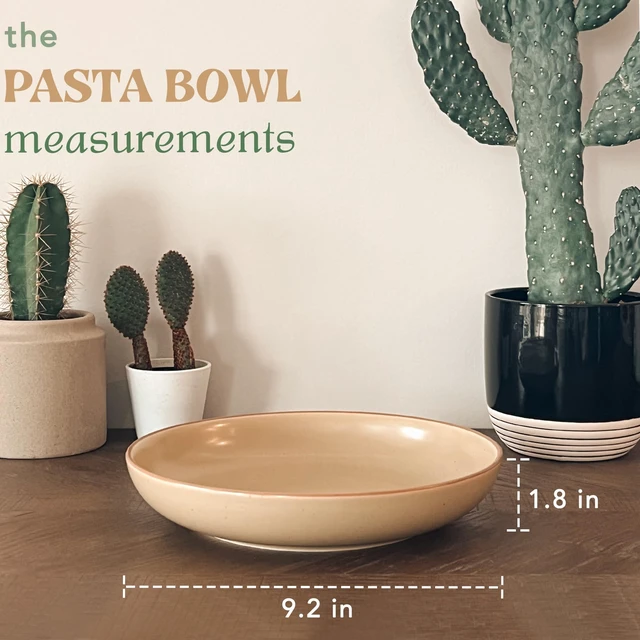 Alt view image 2 of 7 - Ceramic Artisan Matte Large Pasta Bowls 30oz, Set of 4 - Serving, Salad, Dinner, etc Kitchen Plate/Wide Bowl - Microwave, Oven, Dishwasher Safe - Modern Porcelain Stoneware Dishes, Safari Colors