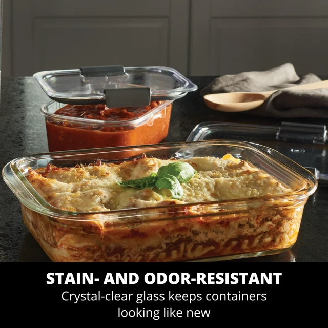 Alt view image 5 of 6 - Brilliance Glass Storage 4.7-Cup Food Containers with Lids Set of 3 Clear
