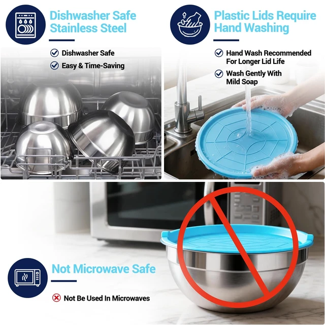 Alt view image 7 of 7 - Mixing Bowls with Lid Set, 25PCS Kitchen Utensils Metal Bowl Stainless Steel Nesting Bowls, Measuring Cups and Spoons, Egg Whisk for Baking Prepping Cooking Serving Supplies