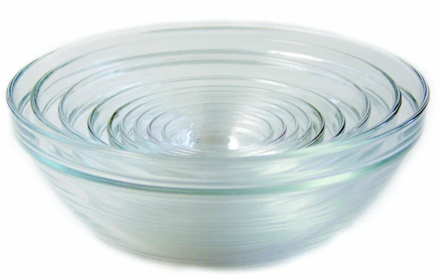 Main image of Made In France Lys Stackable 9-Piece Glass Bowl Set,Clear