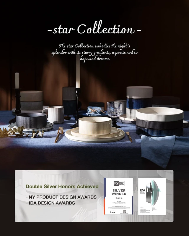 Alt view image 6 of 7 - Star Stoneware Dinnerware Set, Reactive Glaze Plates & Bowls for 4
12 pcs Handmade Ribbed Dishes, Chip & Scratch Resistant Ceramic. Microwave & Dishwasher Safe, Modern Luxury, Cappuccino White
