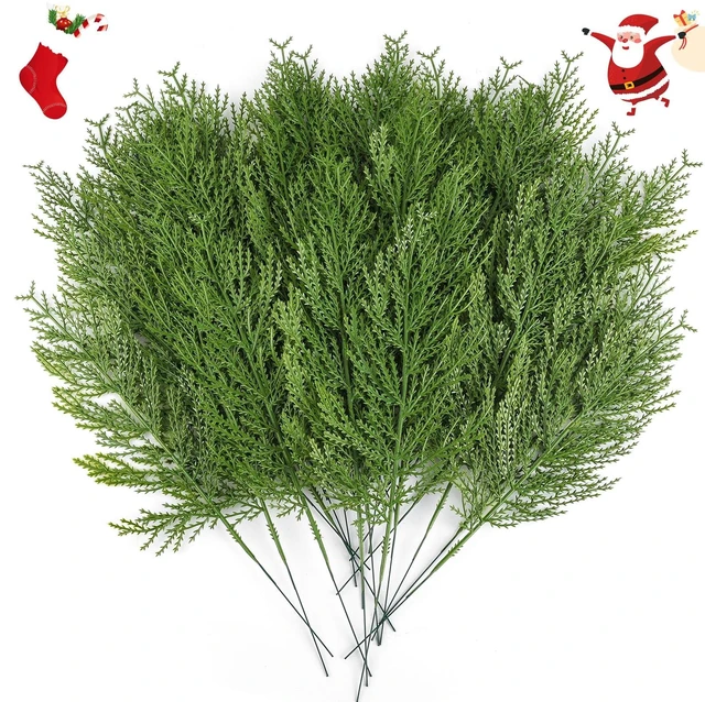 Main image of 40 Pcs Artificial Cedar Picks ,Christmas Greenery Pine Stems
Faux Cedar Branches, Fake Cypress Stems, Plastic Pine Greenery, Christmas Picks and Spray s for Wreath Supplies Home Decor