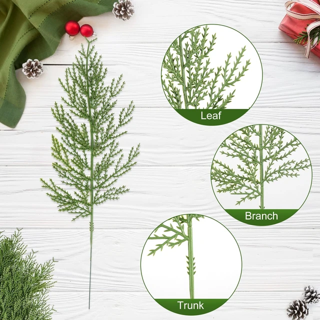 Alt view image 3 of 7 - 40 Pcs Artificial Cedar Picks ,Christmas Greenery Pine Stems
Faux Cedar Branches, Fake Cypress Stems, Plastic Pine Greenery, Christmas Picks and Spray s for Wreath Supplies Home Decor