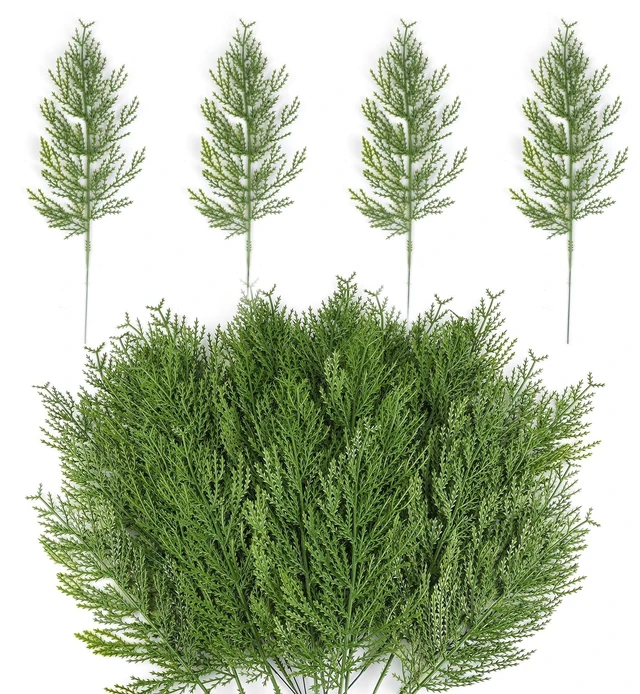 Main image of Artificial Pine Branches,40Pcs Christmas Cedar Greenery Stem Picks
Christmas Picks and Sprays, Artificial Faux Cedar Branches Greenery Pine Picks, for Wreath Craft DIY Home Kitchen Decor