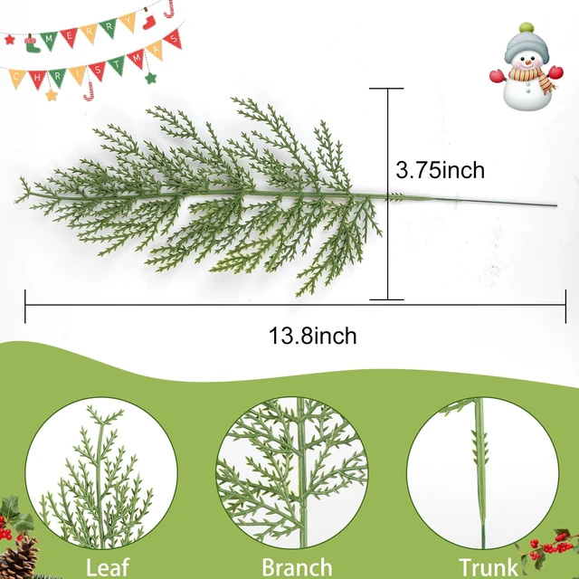 Alt view image 2 of 6 - Artificial Pine Branches,40Pcs Christmas Cedar Greenery Stem Picks
Christmas Picks and Sprays, Artificial Faux Cedar Branches Greenery Pine Picks, for Wreath Craft DIY Home Kitchen Decor