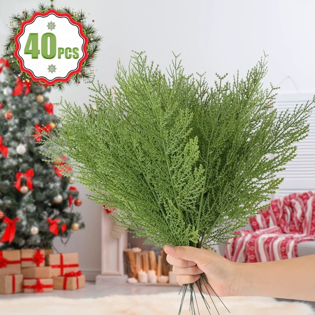 Alt view image 3 of 6 - Artificial Pine Branches,40Pcs Christmas Cedar Greenery Stem Picks
Christmas Picks and Sprays, Artificial Faux Cedar Branches Greenery Pine Picks, for Wreath Craft DIY Home Kitchen Decor