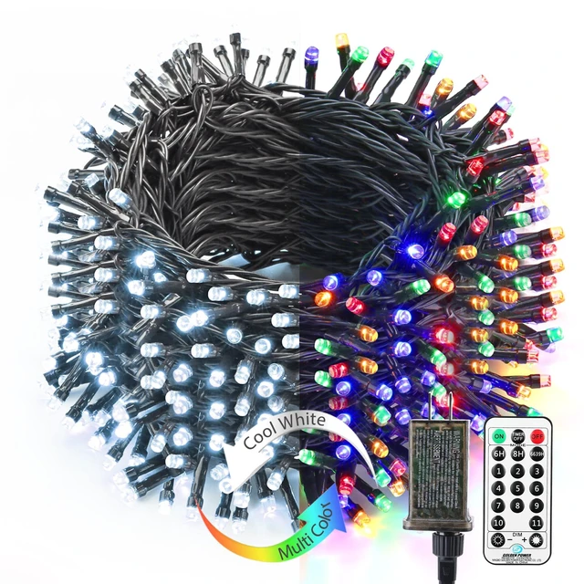 Main image of Christmas String Lights Outdoor, 66ft 200 LED Color Changing Lights