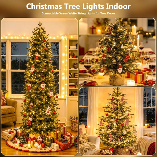 Alt view image 2 of 6 - 100 LED Christmas Lights Indoor, Warm White String Lights Bedroom
