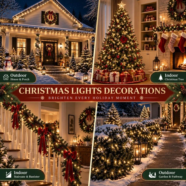 Alt view image 7 of 7 - Connectable 2-Pack 164Ft 400LED Christmas String Lights, Warm White