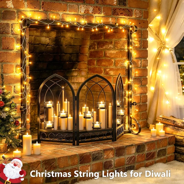 Alt view image 4 of 6 - 100 LED Christmas Lights Indoor, Warm White String Lights Bedroom