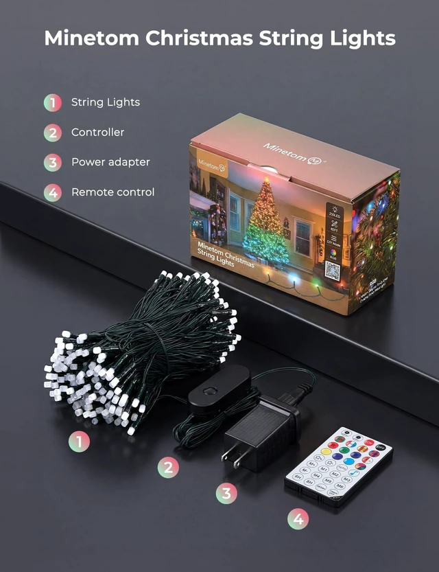Alt view image 7 of 7 - 82ft 250LED Smart Color Changing Christmas Halloween Tree Lights