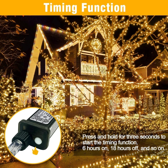 Alt view image 3 of 7 - Outside LEDs Warm White LED String Lights 70FT Transparent Wire, Waterproof & Connectable Christmas Tree Lights for Indoor Outdoor Holiday Décor