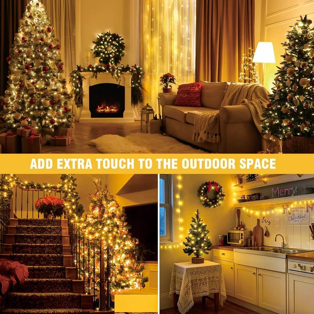Alt view image 5 of 7 - Outside LEDs Warm White LED String Lights 70FT Transparent Wire, Waterproof & Connectable Christmas Tree Lights for Indoor Outdoor Holiday Décor