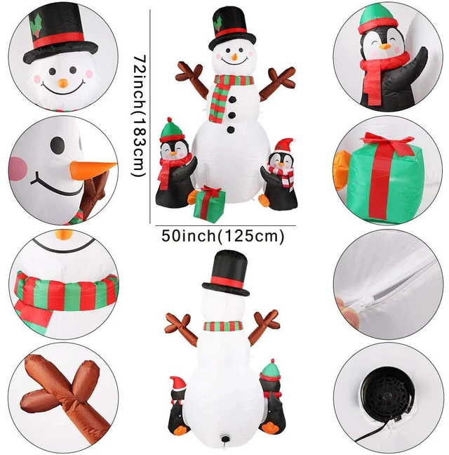 Alt view image 2 of 7 - Christmas Inflatables Outdoor Christmas Decorations for Yard 6FT Snowman