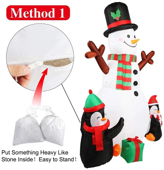 Alt view image 3 of 7 - Christmas Inflatables Outdoor Christmas Decorations for Yard 6FT Snowman