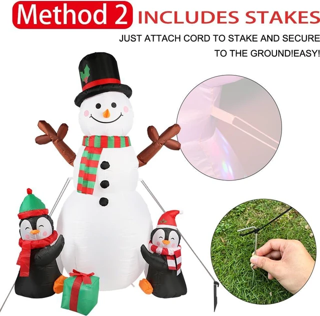 Alt view image 4 of 7 - Christmas Inflatables Outdoor Christmas Decorations for Yard 6FT Snowman