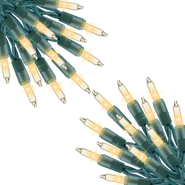 Main image of Clear Christmas Lights 200 Count 40 Feet Bulb Mini Light
Waterproof String Light for Indoor Xmas Tree Garland Birthday Wedding Decoration, Green Wire
