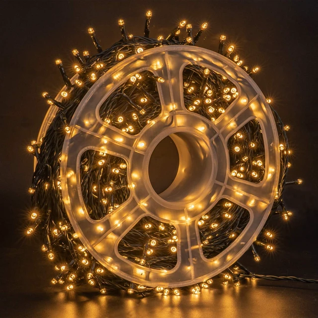 Alt view image 2 of 7 - 164FT 500 LED Christmas Indoor Outdoor Decorative String Lights, 8 Modes Waterproof Green Wire LED Fairy Light for Christmas Party Wedding Garden Home Decoration (Warm White)