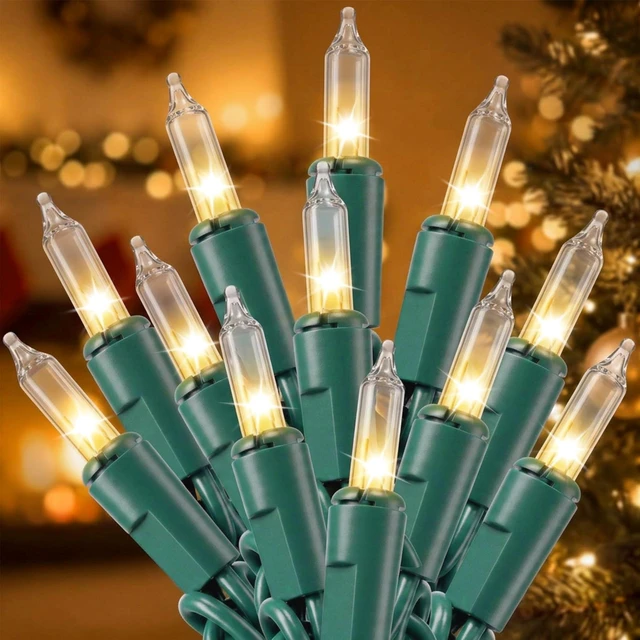 Main image of Clear Christmas String Lights Indoor,100 Count Mini White Fairy Light Outdoor,19.4 FT Decor for Patio Dorm Classroom Bedroom Holiday Wedding Party Garland Birthday Festival,Green Wire