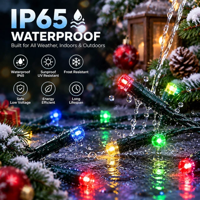 Alt view image 4 of 7 - 66FT 200 LED Christmas String Lights Outdoor with 8 Modes
Multi-Colored Christmas Lights Plug in Connectable, Waterproof Christmas Decorations for Xmas Indoor Party Home Tree Decor