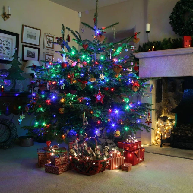 Alt view image 5 of 7 - Christmas String Lights, 100 LED 33 FT Connectable Fairy Lights with 8 Modes, Waterproof Christmas Decorations for Indoor Outdoor Holiday Party Home Tree Decor (Multi-Colored)