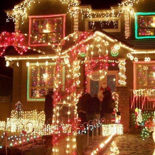 Alt view image 6 of 7 - 164FT 500 LED Christmas Indoor Outdoor Decorative String Lights, 8 Modes Waterproof Green Wire LED Fairy Light for Christmas Party Wedding Garden Home Decoration (Warm White)