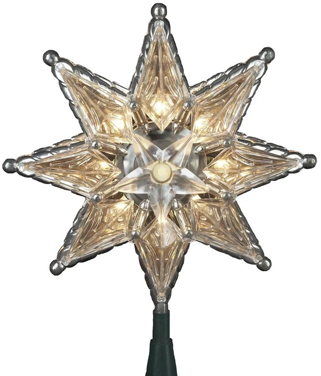 Main image of 10-Light 8-Point Star Christmas Treetop, 8-Inch, Clear