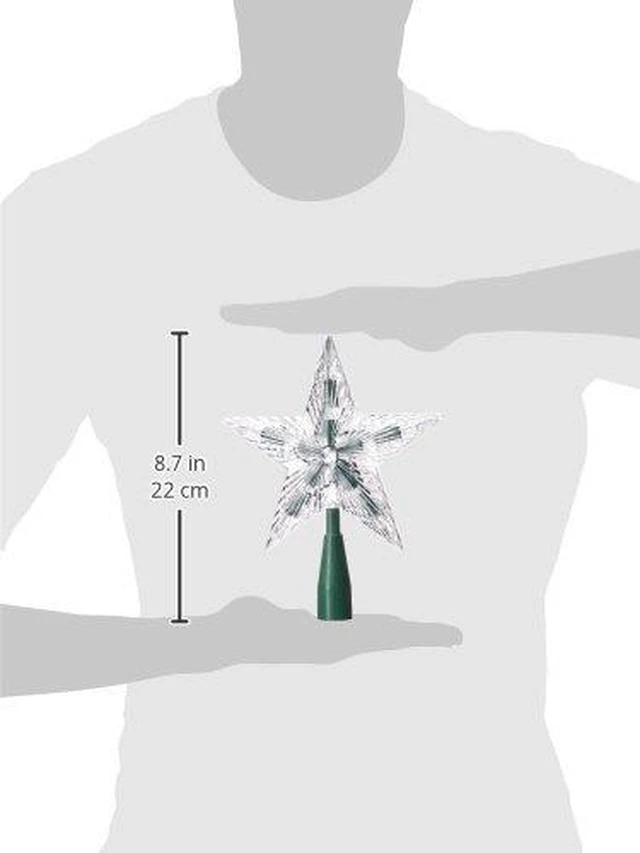 Alt view image 2 of 2 - Star Treetop 10-Light Set, 7-Inch, Clear
Multifaceted Clear Finish, 10 Clear Lights, 5-Point Star Design, 30in Lead Wire, Cone Base, Spare Bulbs & Fuse