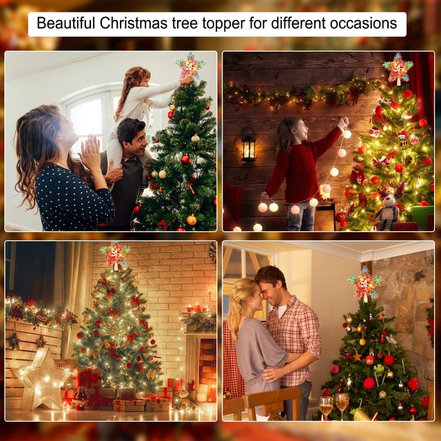 Alt view image 3 of 5 - Christmas Tree Topper Star Tinsel Wreath Plug in 3D Star Tree Topper Lights
Hollow Built-in 10 Bulbs Colorful Pentagram Office New Year Holiday Christmas Tree Decorations Indoor Christmas Tree Ornamen