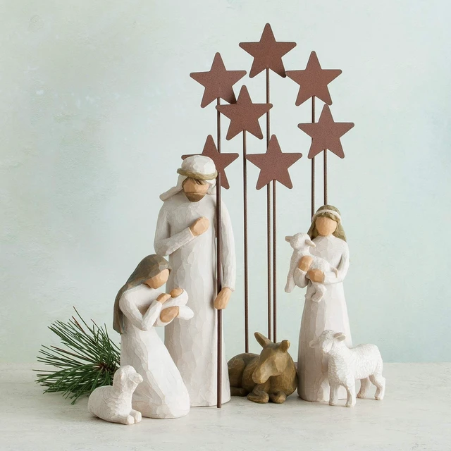 Alt view image 5 of 5 - Metal Star Backdrop, Hand-Painted Nativity Accessory
Build a foundation for your nativity tradition