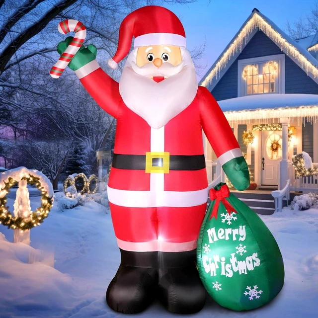 Main image of 8 FT Christmas Inflatable Santa Claus with Candy and Big Gift Bag Outdoor Decor, Blow Up IP44 Weatherproof Xmas Decorations for Yard, Built-in LED Light for Gardern Lawn Indoor Winter Holiday