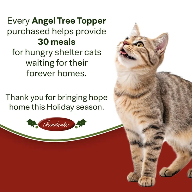 Alt view image 5 of 7 - Christmas Cat Angel Tree Topper with LED Halo
LED Lighted Halo, Snowflake Garland, Wings Decor, Holiday Decoration