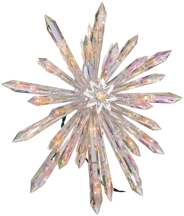 Main image of 30-Light Plastic Crystal Snowflake Treetop