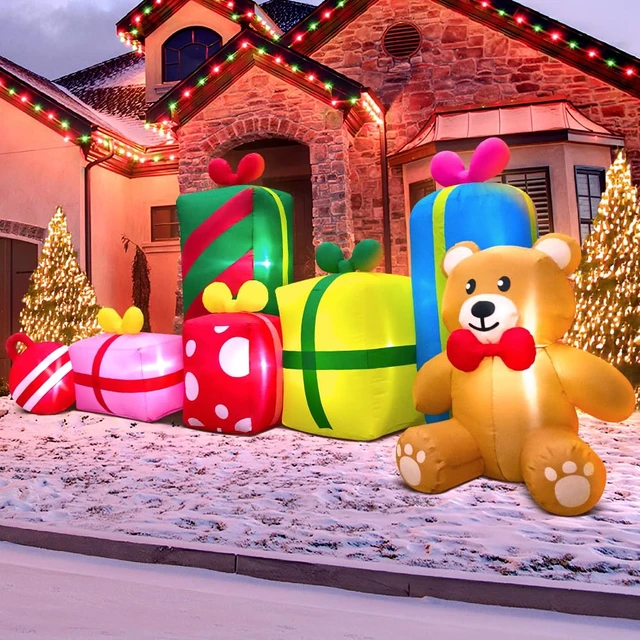Alt view image 2 of 5 - 10FT Giant Christmas Inflatables Outdoor Decorations Gift Box Blow up Yard
