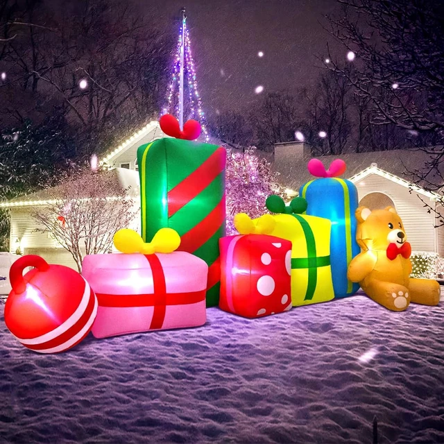 Alt view image 3 of 5 - 10FT Giant Christmas Inflatables Outdoor Decorations Gift Box Blow up Yard