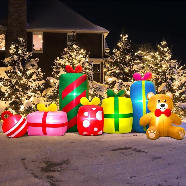 Alt view image 4 of 5 - 10FT Giant Christmas Inflatables Outdoor Decorations Gift Box Blow up Yard
