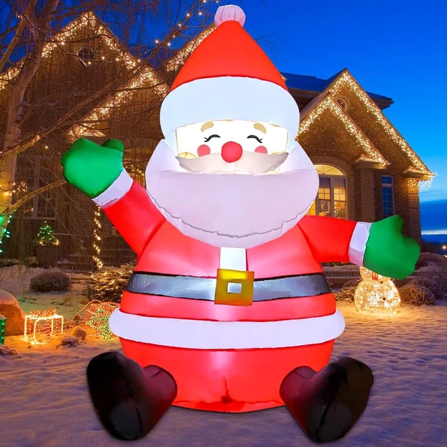 Main image of 5 FT Christmas Inflatables Santa Claus Outdoor Decorations Blow Up Yard Sitting Santa Claus with Built-in LEDs for Holiday Xmas Garden Lawn Decor
