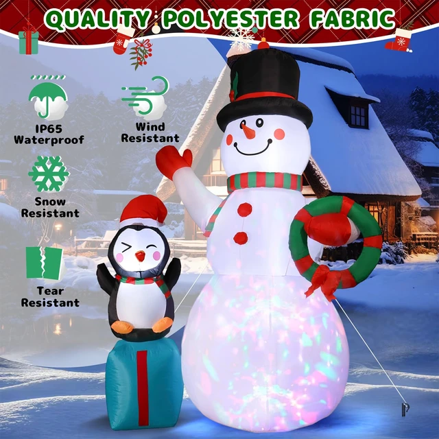 Alt view image 3 of 6 - 7FT Christmas Snowman Inflatables Decoration with LED Lights, Blow Up Outdoor Decoration for Christmas Party, Holiday Xmas Inflatables Present, Great Decor for Outhouse Lawn Yard Garden