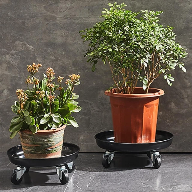 Alt view image 6 of 7 - 20" Heavy Duty Plant Dolly with Wheels, 380lbs Metal Rolling Plant Stand with Casters, Round Wheeled Planter Caddy Roller Base Carry Potted Tree Flower Pot for Indoor Outdoor Garden, 1 Pack, Black