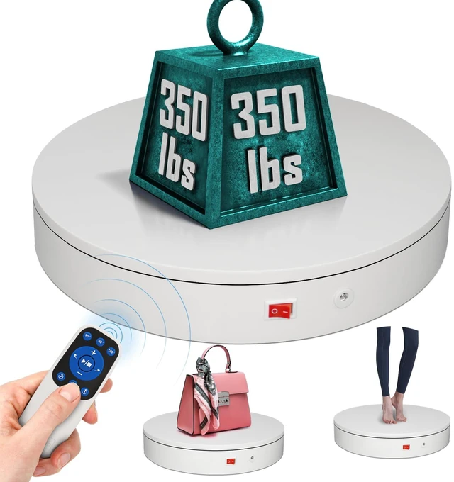 Main image of 12.6Inch/350lbs Capacity Large Rotating Platform,Remote Rotating Display Stand ,Electric Motorized Turntable,Photography Turntable,Heavy Duty Rotating Platform for Photography,3D Scanner,Exhibition