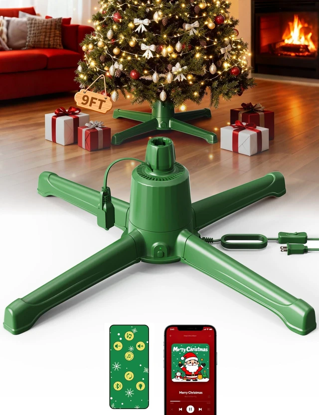 Main image of Musical Rotating Christmas Tree Stand with Remote for 9FT Trees