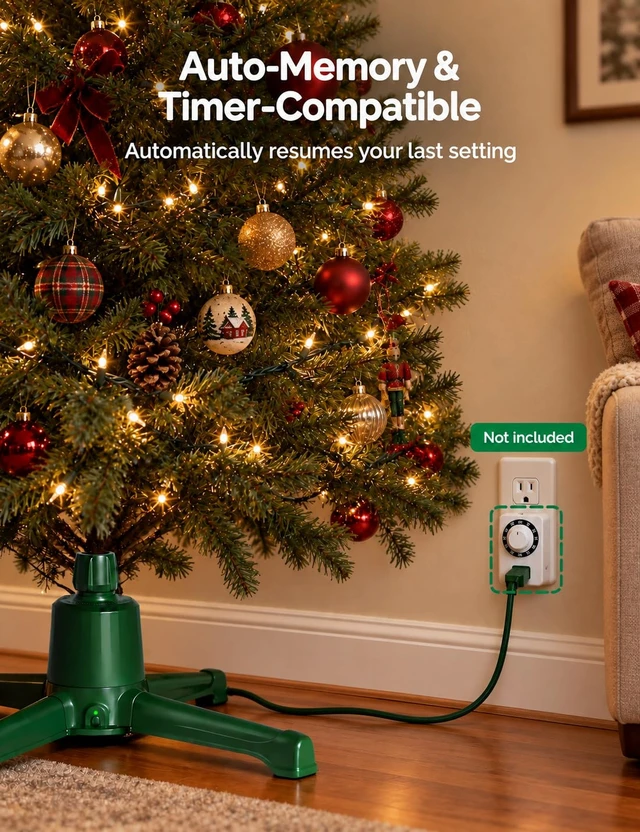 Alt view image 4 of 7 - Musical Rotating Christmas Tree Stand with Remote for 9FT Trees