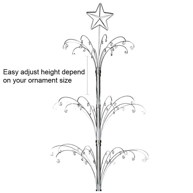 Alt view image 3 of 7 - 74" Rotating Ornament Display Tree Metal Alternative Christmas Tree