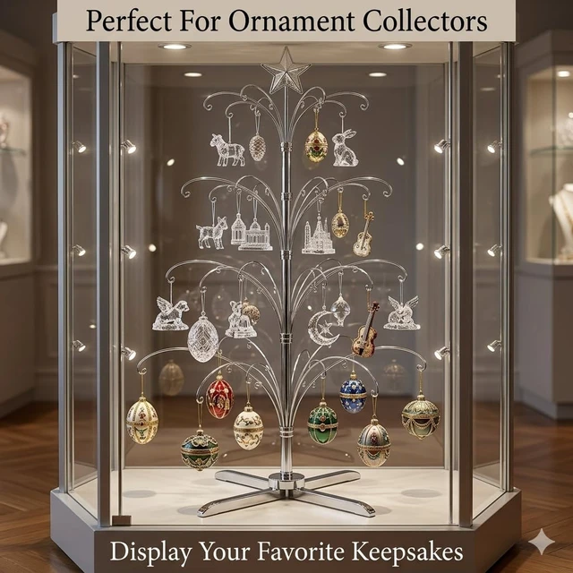 Alt view image 6 of 7 - 74" Rotating Ornament Display Tree Metal Alternative Christmas Tree