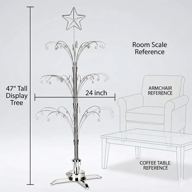 Alt view image 3 of 7 - 47" Rotating Ornament Display Tree Alternative Christmas Tree