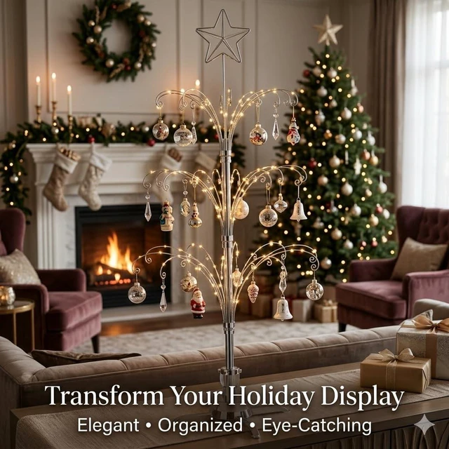 Alt view image 6 of 7 - 47" Rotating Ornament Display Tree Alternative Christmas Tree
