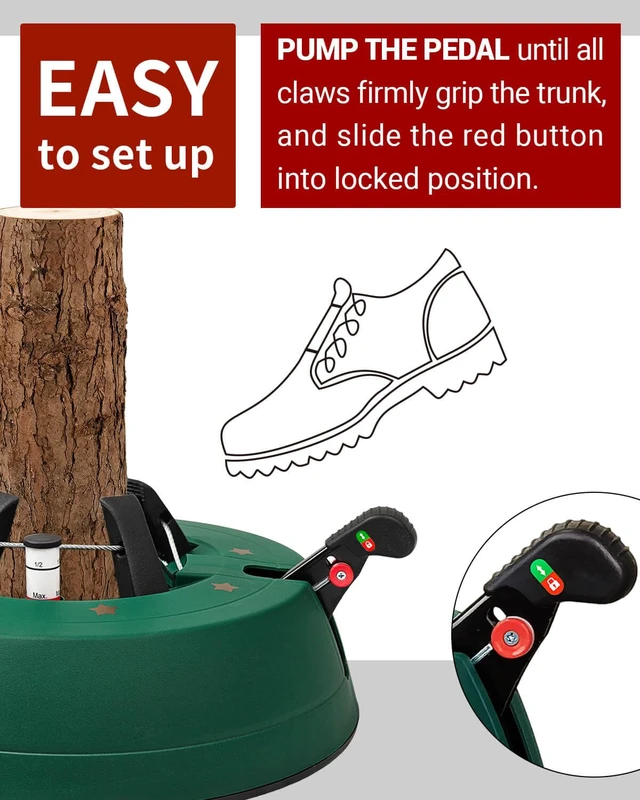 Alt view image 5 of 7 - Christmas Tree Stand with Water Reservoir, for 9ft Tree (5.5" Trunk)