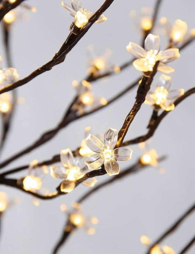 Alt view image 5 of 7 - 6.5FT 208 LED Cherry Blossom Tree, Lighted Artificial Tree for Decoration Inside and Outside, Home Patio Wedding Festival Christmas Decor