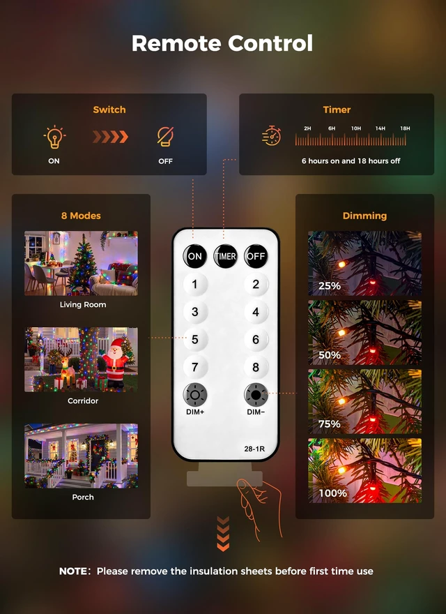 Alt view image 3 of 7 - 330FT 1000LED Christmas Lights Outdoor, Remote & Timer, Dimmable Multicolor
