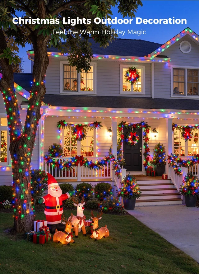 Alt view image 4 of 7 - 330FT 1000LED Christmas Lights Outdoor, Remote & Timer, Dimmable Multicolor